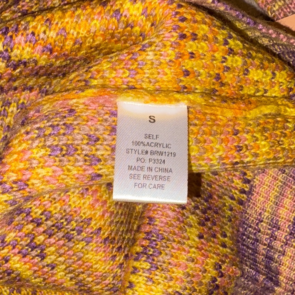 Vibrant Yellow and Purple Women's Sweater - Picture 6 of 7